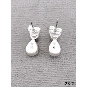 Southwest-Inspired Cotton Candy Turquoise & Sterling <b>Silver</b> <b>Stud</b> Earrings Water Drop Shape with Bezel Setting - Product Image 3