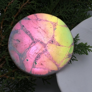 Sous-verre en quartz Angel Aura, sous-verre en cristal arc-en-ciel, décoration en pierre ronde |   Quartz Énergétique de Guérison pour Décoration Spirituelle et Cadeau - Product Image 3