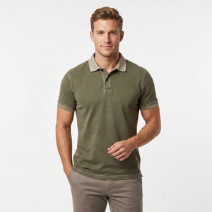Chemises pour hommes de haute qualité avec logo personnalisé, respirantes, en toile, à manches courtes, motif uni, coton/polyester, décontractées - Product Image 2