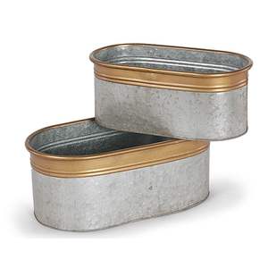 Jardinière galvanisée de qualité supérieure avec un design unique Idéal pour la maison et le jardin de restaurant avec support en fer - Product Image 4