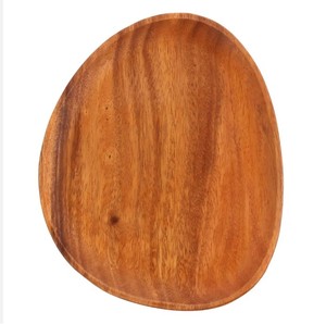 Plateau de service en bois de forme triangulaire Assiette alimentaire Plateaux décoratifs en bois Plat à salade Bois de mangue Assiette à dîner irrégulière - Product Image 4