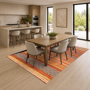 <b>RUGS</b> DEPOT LXDP-0688 Wholesale Red Burgundy Contemporary Geometric Digital Printed Machine Washable Chenille Area <b>Rug</b> <b>Non</b> <b>Slip</b> - Product Image 4