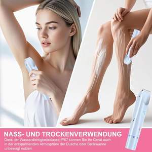 Afeitadora Eléctrica Femenina de Doble Cuchilla para Uso en Seco y Húmedo, para Rostro, Piernas, Brazos, Área del Bikini, Resistente al Agua IPX7, Afeitadora Rotatoria de Repuesto para el Cuerpo - Product Image 3