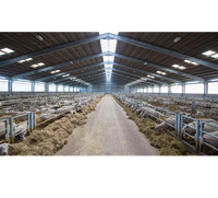 Bâtiment préfabriqué en acier pour élevage de chèvres, installation facile, abri pour moutons, à vendre