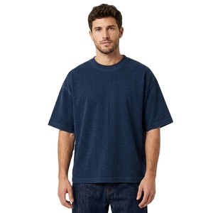 Nouvel Arrivage T-shirt Homme Streetwear Américain Personnalisable en Coton Lourd 100% Coupe Boxy Écologique Infroissable en Jersey - Product Image 1