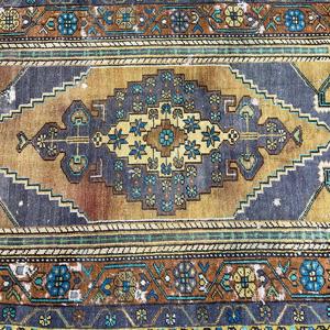 Alfombra de 3.3x6.3 pies, Alfombra Turca Vintage, Alfombra de Lana Azul - Product Image 4