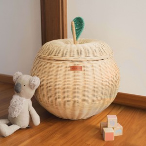 Panier de rangement multifonctionnel et écologique en rotin naturel Apple Rattan - Product Image 3