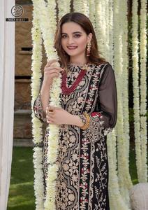 Meilleur costume Salwar Kameez pour femmes en mousseline de soie lourde personnalisée, robe de soirée haut de gamme, fabriqué à la main par les meilleurs fabricants - Product Image 4