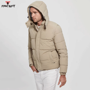 High Quality Customized Logo 100% Nylon Soft Puffer <b>Jackets</b> Men Plus Size <b>Padded</b> <b>Hooded</b> Puffer men's <b>jackets</b> - Product Image 3