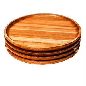 Juego de platos de madera para servir, platos de madera, cena, postre, diferentes formas, decoración de artesanías de media luna - Product Image 4