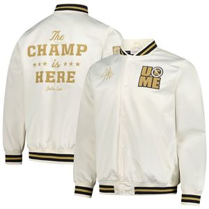 Vente en gros Veste Letterman brodée en satin finition brillante avec logo personnalisé et couleurs de l'équipe - Product Image 1