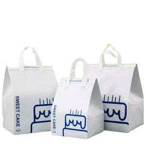 Bolsas de tela no tejida para entrega de alimentos con logo personalizado impreso, reutilizables y aisladas, para entrega en restaurantes. - Product Image 1