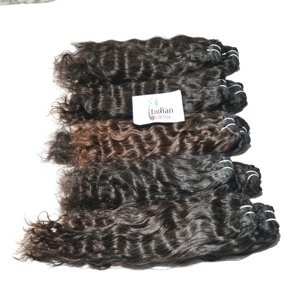 <b>Cheap</b> 100% Natural Color Black Kinky Silky Bundle wave Deep Wave Remy Indian Human Hair <b>Extensions</b> for Women - Product Image 4