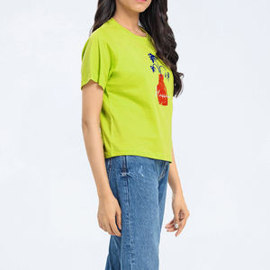 Camisetas de color de la mejor calidad para mujer, camisetas de manga corta con cuello redondo para mujer, disponibles en todos los tamaños - Product Image 3