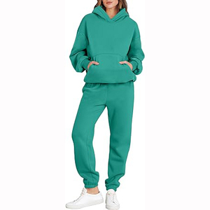 Entrenamiento joggers chándales pantalones con capucha conjunto con pantalones de chándal logotipo personalizado dos piezas invierno con capucha de alta calidad - Product Image 1