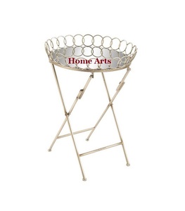 Bandeja de servicio de metal y vidrio con soporte Bandeja de servicio de té y café de tamaño personalizado de la más alta calidad al precio más bajo - Product Image 2