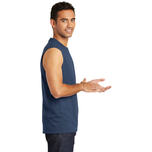 Camiseta sin mangas para correr ligera de secado rápido al por mayor, camiseta sin mangas para hombre de tela de algodón transpirable de buena calidad para gimnasio y ropa deportiva - Product Image 5