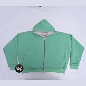 เสื้อสเวตเตอร์ผ้าฝ้ายสองด้านมีฮู้ด, เสื้อสเวตเตอร์ลำลองน้ำหนักเบามีซิปมีฮู้ดแขนยาว - Product Image 6
