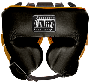 Casco de boxeo personalizable de alta calidad Athlefit, protector de cabeza duradero de PU, entrenamiento de combate, patrón de cara ganadora de la industria barata - Product Image 1