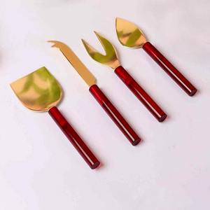 Elegant Black Handle Cheese Slicer with Yellow Shade Elegant Design <b>Table</b> Top Metal Cheese Spreader Set at Price - Product Image 4