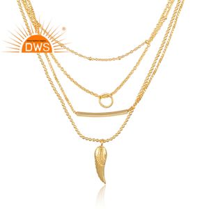 Último diseño hecho a mano 18K chapado en oro múltiple encanto collar Demi joyería fina para mujer regalo para ella - Product Image 2