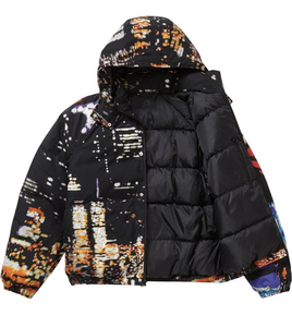 Veste à bulles épaisses imprimée sur mesure pour hommes Manteau d'hiver violet à col montant de haute qualité avec capuche chaude - Product Image 4