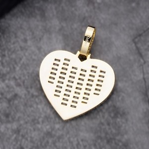 เครื่องประดับ sarva Jewels ฮิปฮอป925เงินจี้ตัวอักษรหัวใจ vaguette Moissanite จี้ออกเย็น - Product Image 1