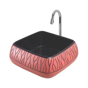 อ่างล้างจานเซรามิกบนโต๊ะสีแดงทองอ่างล้างจานศิลปะหินธรรมชาติเครื่องสุขภัณฑ์ - Product Image 1