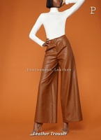 Pantalon en cuir de qualité supérieure pour femmes OEM pantalon en cuir véritable Streetwear décontracté bureau vêtements de cérémonie élégant qualité d'exportation tendance