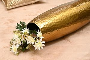 Florero y jardinera chapados en oro y hierro más vendidos, diseño elegante para decoración del hogar y bodas - Product Image 5