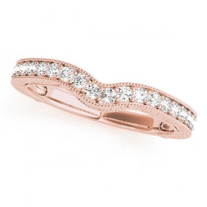 Ensemble de mariage vintage en or rose 18 carats avec bague de fiançailles en diamant de 2,50 carats, style vintage élégant - Product Image 3