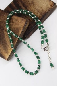 Collier pendentif en émeraude naturelle de 4 mm, perles à motifs, pierre précieuse authentique, pierre en vrac, certifié par un tiers, utilisation de bijoux HAYAAT - Product Image 4