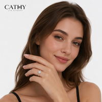 Cathy Bestseller Sofort Lieferbar 1ct DE VS Labor-Gezüchteter Diamant Runder Schliff Verlobungsring in Silber