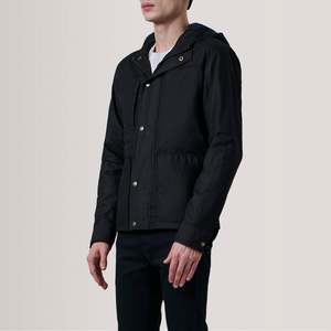 Marlo Black Canvas Hooded Work <b>Jacket</b> Reversible Zippered Water Proof with Embroidered Patchwork Vintage Style From XS to 6XL - Product Image 3