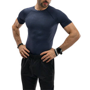 Haut de sport à manches longues pour homme, marque privée, compression, respirant, séchage rapide, écologique, tissu Spandex/Polyester - Product Image 3