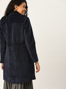 Manteau long en laine pour femmes décontracté haute rue mode impression fourrure manches régulières bouton respirant coupe ample automne hiver - Product Image 3