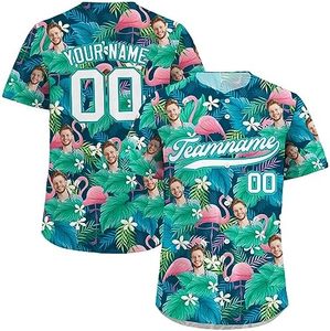 Nueva camiseta de béisbol Floral Hawaiana para Unisex personalizada con nombre de equipo de cara y número ropa deportiva personalizada para hombres mujeres jóvenes - Product Image 1