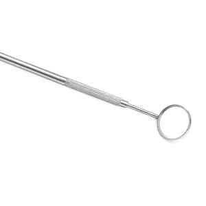 Miroir dentaire de haute résolution de bouche de surface avant enduite de rhodium avec des instruments chirurgicaux dentaires de poignée d'acier inoxydable - Product Image 1