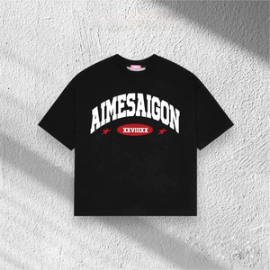 Camiseta Unisex ODM OEM Boxy de talla grande bordada de longitud corta hecha en Vietnam para adolescentes, hombres y mujeres - Product Image 1