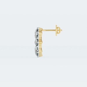10k or massif coupe ronde écologique laboratoire cultivé diamant boucles d'oreilles vis arrière boucles d'oreilles laboratoire diamant Halo boucles d'oreilles CVD diamant - Product Image 6