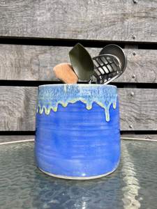 High Quality Stoneware Ceramic <b>Utensil</b> <b>Holder</b> | <b>Kitchen</b> Spoon & Tool Storage Jar | Durable Countertop Crock - Product Image 2