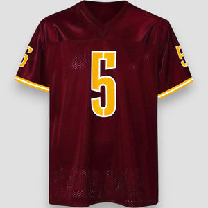 American Football Jersey Embroidered Breathable <b>Retro</b> Mesh Polyester Rugby Uniform V-Neck Redskins Customized Name/Number - Product Image 2