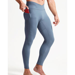 Leggings Deportivos para Hombre con Panel de Malla Transpirable, Compresión, Absorción de Humedad, Algodón y Bambú, Elegantes, Funcionales, de Alta Intensidad - Product Image 1