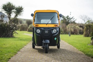 Electric Passenger <b>Tricycle</b> 48V 501-800W Open Body 3 Seats Steel DOT Certified Black with Yellow Canopy 80km/h 70-90km - Product Image 4
