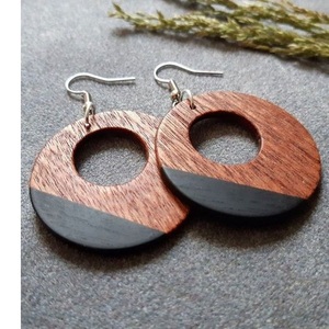Boucles d'oreilles en bois légères en gros usine - Product Image 2