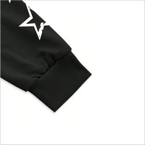 Venta caliente de las mujeres de peso pesado Streetwear con capucha Sweatsuit Set Sólido Impreso Drop Shoulder Jogger Pantalones Sweatsuit - Product Image 6