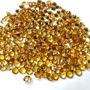 พลอยสีเหลืองตัดสีเหลืองมะนาวธรรมชาติขนาด4มม. สำหรับทำเครื่องประดับของขวัญสำหรับเธอ - Product Image 1