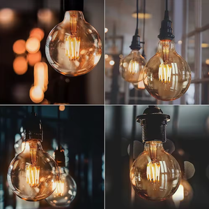 Bombilla LED de Cristal Dorada Vintage con Filamento, Base E27, Carcasa Transparente, Luz Cálida 2700K, 4W/6W, Base Grande, Uso Residencial - Product Image 2