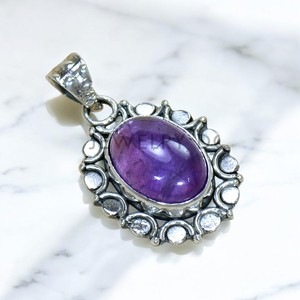 Amethyst Pendant Minimalist 925 Sterling Silver Authentic With Jewelry Gift - Product Image 1