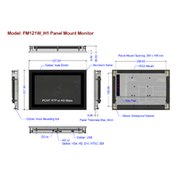 Moniteur industriel embarqué avec écran TFT tactile capacitif/résistif à atténuation automatique pour usage professionnel